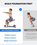 Adjustable Blue Steel Squat Assist Frame For Glute And Quad Growth Heavy Duty, showing woman demonstrating squat form.