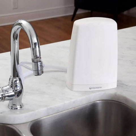 Countertop Drinking Water Filter System gives fresh tasting tap water removes up to ninety seven percent of chlorine, kitchen view