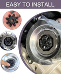 Top Tier Flexible Steering Coupler Cross Shaft Replacement showing installation step, featuring black plastic cross shaft part.