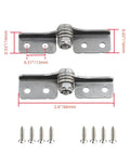 2 Pack Stainless Steel Torque Shaft Hinges With Adjustable Torque And 90 Degree Damping Locking Action, 66mm shaft, with screws