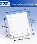 Size specifications of No Sweat Self Adhesive Drywall Access Panel 10 X 10 Inch Heavy Duty Bathroom Plumbing Hole Cover.
