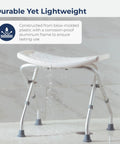 Foldable Shower Chair With Drainage Holes, Bath Bench With Grab Handles, Aluminum Shower Seat Supports Up To 300 Pounds