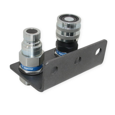 1/2 in hydraulic quick-connect coupler set on mounting bracket, two flat-face connectors, ISO 16028, TopLine
