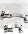 Fold Up Cabinet Door Hinge For Bookcase And Wardrobe, aircraft grade, easy install, shown in sleek metallic design with close-up detail