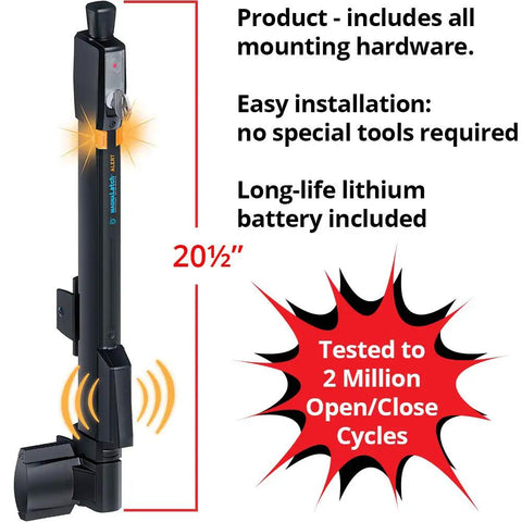 Straight Up Tough Top Pull Pool Safety Gate Latch With Audible Alarm Feature Keeps Kiddos Secure While Giving Homeowners Zero Hassle Installation And Weatherproof Year Round Guarding Black, 20.5 inch design with mounting hardware.