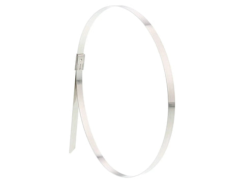 Heavy Duty 15 Inch 316 Stainless Steel Cable Tie Pack Of 100 Industrial Grade Strong Tie For Outdoor And Indoor Use With 112 Lb Tensile Strength And 4.53 Inch Max Bundle Diameter, single tie looped