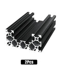 C Beam Aluminum Profile 4080 40x80mm Set Black Anodized For CNC Machines And 3D Printers, Lengths 100mm To 550mm, 2 Pack