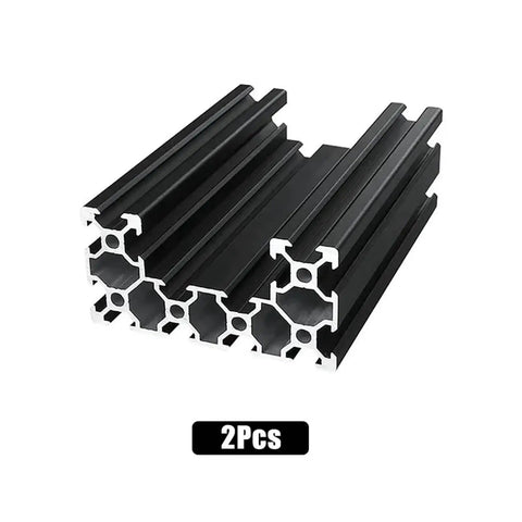 C Beam Aluminum Profile 4080 40x80mm Set Black Anodized For CNC Machines And 3D Printers, Lengths 100mm To 550mm, 2 Pack