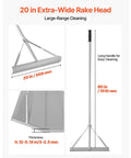 Heavy Duty Aluminum Landscape Rake With 60 Inch Handle And 20 Inch Wide Head for precise surface leveling and cleaning