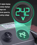 LCD digital display showing 24.2V voltage on Tough As Nails 350W Wet And Dry Bench Sander with control features.