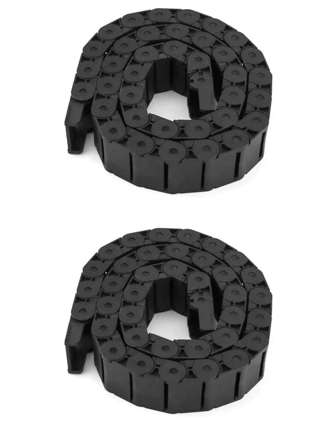Semi Enclosed Cable Drag Chain For CNC Machines And Tools, 1 Meter Length, 2 Pack, Inner Size 15mm By 30mm, R28 38 Bending Radius