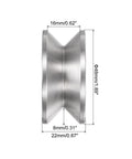 Side view of V-Groove Track Wheel 1.89-Inch 201 Stainless Steel Sliding Gate Rollers with double bearings for inverted track systems.