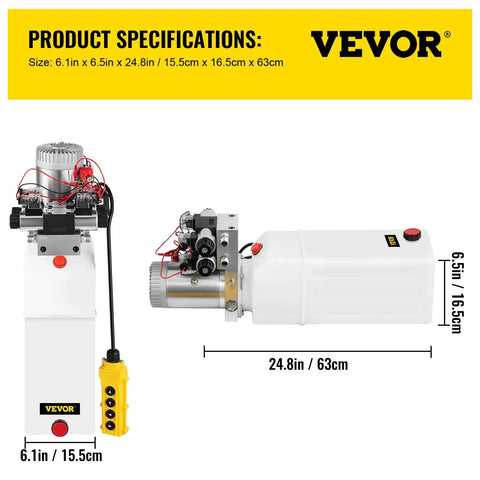 12V DC Hydraulic Power Unit Double Acting With Double Solenoid And 8 Liter Reservoir For Car Lifts Heavy Duty High Pressure Pump 3200 PSI 220 Bar Durable Hydraulic Pack