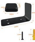 Heavy Duty Stainless Steel Sliding Door Hardware Bottom Stop With Mounting Screws Black Anti Roll Floor Track Guide For Barn Doors Hella Smooth Operation, dimensions shown, includes screws and anchors.