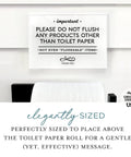 Small And Elegant Designer Acrylic Bathroom Sign 3.5x5 Inches With Adhesive Included, Washable, Premium Glossy Finish, 1/8 Inch Thick White Acrylic