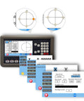 Heavy Duty Dro Kit For 12X40 Inch Metal Lathe With Glass Linear Scale And Dead On One Micron Accuracy Lcd Display showing LCD interface and tool settings.