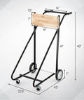 Heavy Duty Outboard Boat Motor Stand Carrier Cart Dolly with steel frame supports and dimensions shown for 330 lbs capacity