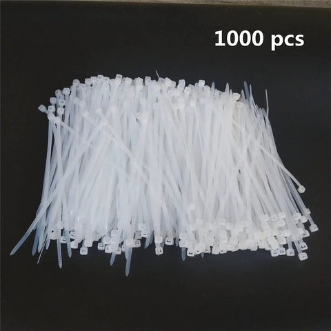 1000 Count 4 Inch Heavy Duty Cable Zip Ties, Premium Nylon Self Locking Wire Ties, 18 Lbs Tensile Strength, UV Resistant White Nylon Tie Straps