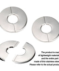 Three Pack Self Adhesive Split Flange Covers Twenty Eight Millimeter Snap On Pipe Sleeve Durable Stainless Steel Decorative Trim.