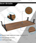 Show details of Slick Under Desk Keyboard Tray Platform Extra Wide 30 Inch Wooden Organizer with adjustable brackets and solid wood.