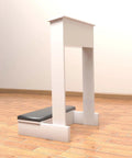Side view of Kneeling Prayer Bench With Shelf For Home And Church Prayer Chair Stool 20 By 16 By 33 Inches White Solid Wood