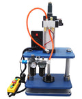 Built Like A Tank 1102 Pound Pneumatic Punch Press With Digital Display Controller showing yellow control panel and dual column design.
