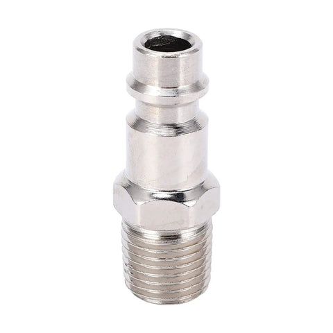Extended Pneumatic Die Grinder Reaches Deep Into Tight Squeezes Smooth Operating Grinding Tool With Dual Collet Setup Rugged Performance For Polishing Engine Parts And Frames No Sweat, close-up view of the metal connector fitting.