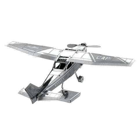Cessna 172 Airplane 3D Metal Model Kit For Hobbyists Unassembled No Glue Or Solder Needed Easy Clip And Bend Build With Tweezers