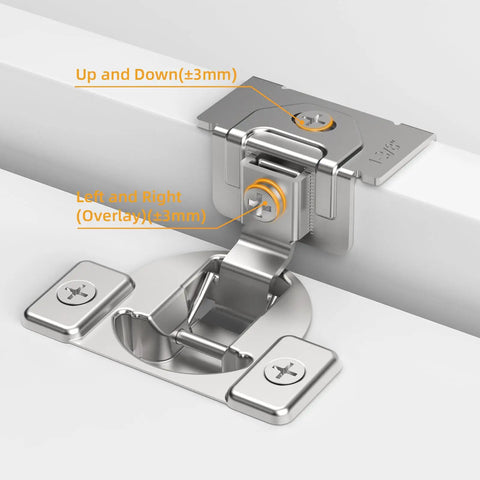 Works Like A Dream Self Closing Concealed Cabinet Hinges For Face Frame Doors 1 3 8 Inch with adjustable features highlighted.