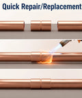 Premium Quarter Inch Straight Copper Pipe Fittings And Heavy Duty Couplings for Reliable Plumbing Repairs and Home DIY Projects showing soldering process.