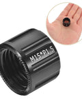 Aluminum Alloy Bicycle Axle Cap for Front and Rear Wheel Hubs Easy Install Hub Nut Replacement black finish in hand close-up.