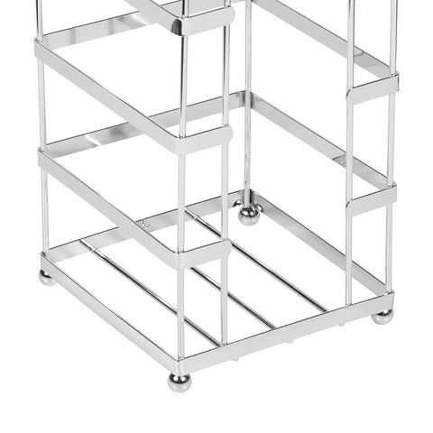 Bottom detail of Go To Vertical Free Standing Chrome Toilet Paper Holder Dispenser With Four Roll Capacity frame