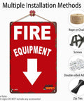 Metal Sign 8x12 Inches Dope Funny Tin Wall Decor with Fire Equipment text and installation options shown on side