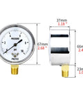 2.5 Inch Diaphragm Pressure Gauge For Low Pressure Gas And Vacuum Micro Precision With Radial Mount NPT 1/4 Inlet 0-10 PSI Range