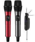 Ultra Long Range Wireless Microphone System With 262Ft Stable Transmission And 40Hour Battery, red and black mics.