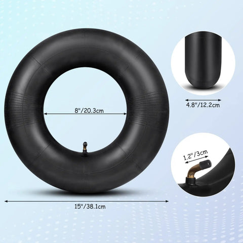 4.80/4.00-8 Inch Inner Tubes 4 Pack Heavy Duty With TR87 Angled Valve, tire dimensions shown, replacement for mini bikes and mowers