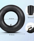 Two Pack 4.80 4.00 8 Inch Inner Tubes Heavy Duty High Air Tightness With TR87 Angled Valve and detailed dimensions