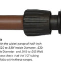 Habitech 3-pack 1/2 in drip irrigation tubing to faucet adapter with black plastic fitting on brown tubing