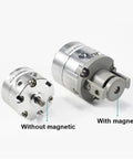 Slick And Heavy Duty Single Blade Rotating Cylinder Paired With A Top Tier Pneumatic Rotary Actuator Built Different For Demanding Shop Work Delivering Legit Air Powered Precision And Rapid 40 To 90 Second Operation Cycles, showcasing two pneumatic rotary actuators.