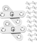 Detachable 24 Piece Heavy Duty Pivot Hinges Set for Cabinets Doors Bookcases and Hidden Kits, Stainless Steel, Close-Up View