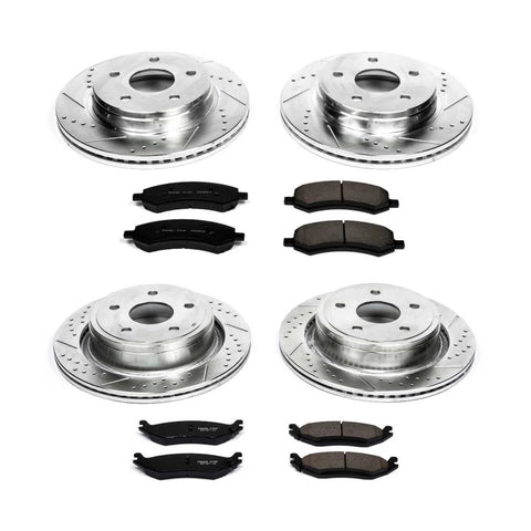 PowerStop brake kit with four drilled/slotted rotors and eight ceramic pads for Chrysler Aspen, Dodge Durango, Ram 1500