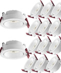 14 Pack White Led Retrofit Can Lights With No Fuss Anti Glare Baffle Trims, showing high-quality ceiling light fixtures.