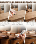Instructions for Wood Furniture Scratch Repair Markers And Wax Sticks Touch Up Set With Sharpener For Covering Stains And Gaps On Hardwood Floors Tables No Sweat Restoration Kit.