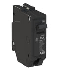 Straight Shooter 15 Amp Single Pole Circuit Breaker 120 240 Volt 10 Kaic rated thermal magnetic device side view.
