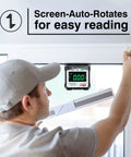 Man using No Nonsense Digital Angle Gauge Meter for precise level readings on a construction project.