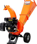 Rugged 7HP Gas Powered Wood Chipper Shredder Mulcher With 3 Inch Capacity And 212cc OHV Engine EP-A Certified Orange Compact Yard