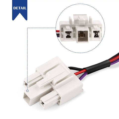 Detail view of connector for 12V 4W Freezing Fan Motor Replacement ZWF-04-4 50240401000P Universal Fit For Refrigerators Durable High Quality