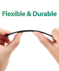 Hands bending a 100 Pack Quarter Inch Drip Irrigation Stake Plastic 5.68 Inch Barb Connector For Quarter Inch Tubing.