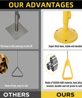 Comparison of Heavy Duty Emergency Shower And Eye Wash Station With Adjustable Water Pressure Built In Filter Splash Resistant Column Flow 92 Inch Tall Stainless Steel With Yellow Coating And Emergency Sign features.