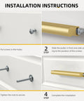 Installation steps for 20 Pack Gold Adjustable Drawer Pulls For Cabinets And Drawers, 1 To 4 Inch Center-To-Center Hole Spacing